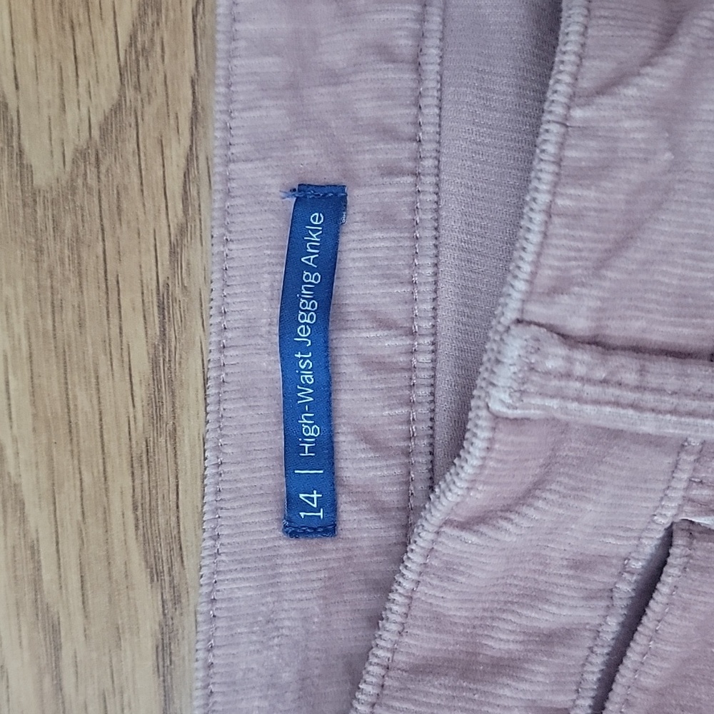 Talbots Pink Dusty Rose Corduroy High Waist Jegging Ankle Pants Size 14 - Picture 5 of 9